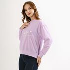 Women's Soft Lavender Crew Neck Casual Sweatshirt, लाइलेक, small image number null