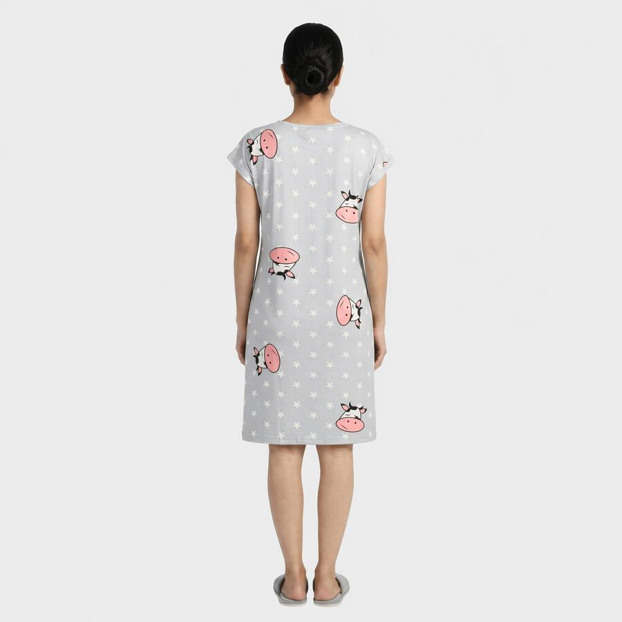 Women's Light Blue Minimalist Nighty, हल्का नीला, large