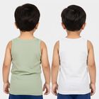 Boys Mint Green Cotton Round Neck Waistcoat Vest, हल्का हरा, small