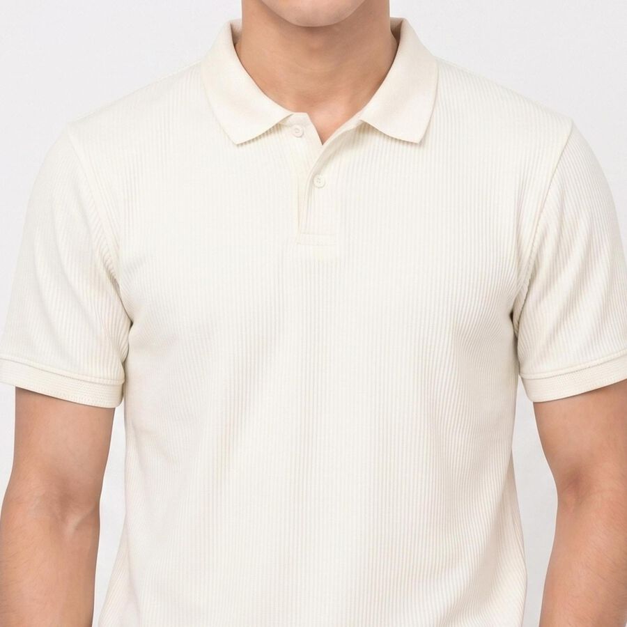 Men's White Polo Neck Polo T-Shirt, सफ़ेद, large