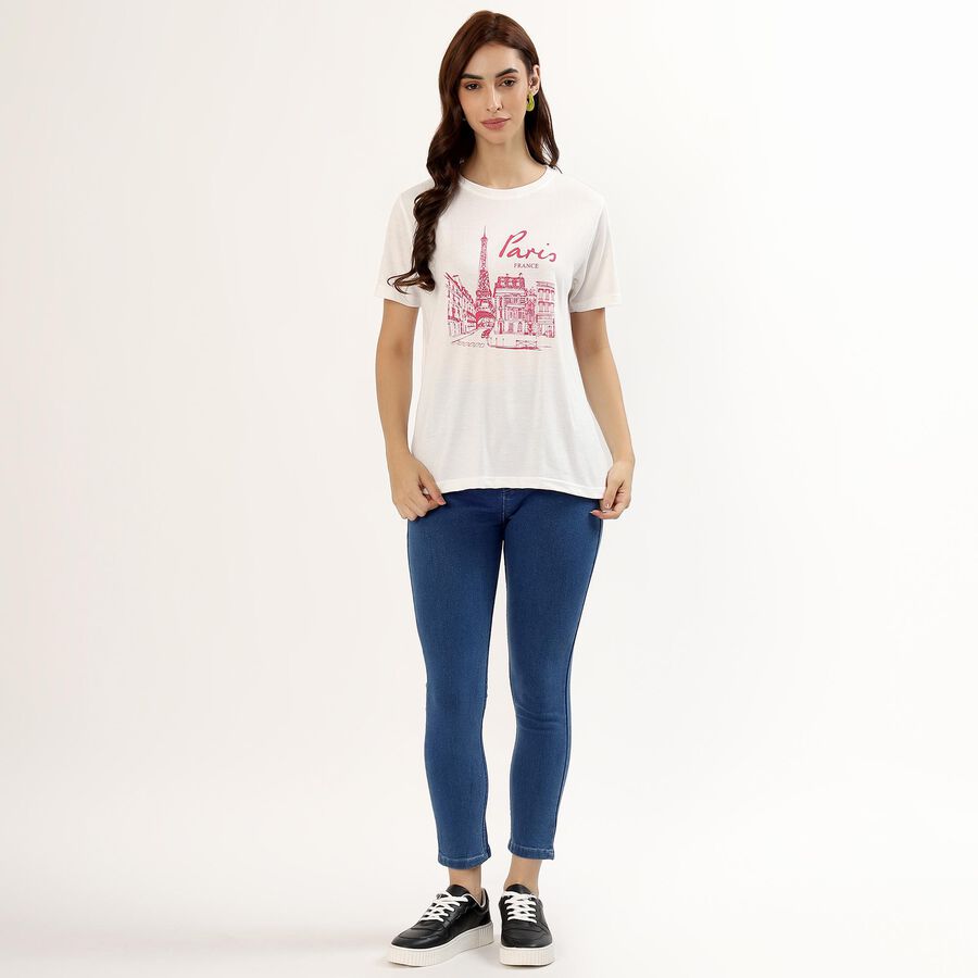 Women's Deep Steel Blue High-Rise Skinny Fit Jeans, मध्यम नीला, large image number null