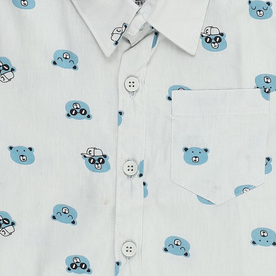 Boys' 100% Cotton Casual Shirt, Light Blue, large image number null