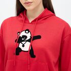 Women's Bright Cherry Red Crew Neck Casual Sweatshirt, लाल, small image number null