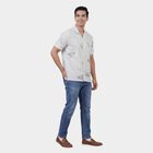 Men's White Cotton Classic Collar Casual Shirt, सफ़ेद, small