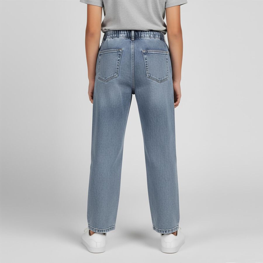 Boys' Light Blue Relaxed Fit Straight-Leg Jeans, मध्यम नीला, large image number null