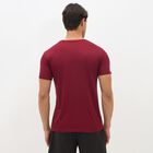 Men's Deep Maroon Crew Neck Athleisure T-Shirt, Maroon, small image number null