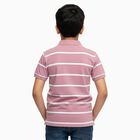 Boys Bright Rose Pink Cotton Crew Neck Streetwear T-Shirt, गुलाबी, small