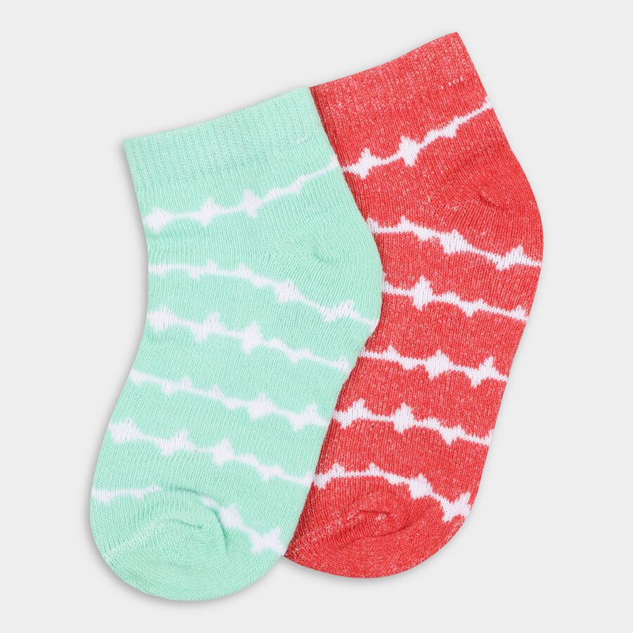 Girls' Socks (Pack of 2), Coral, large image number null