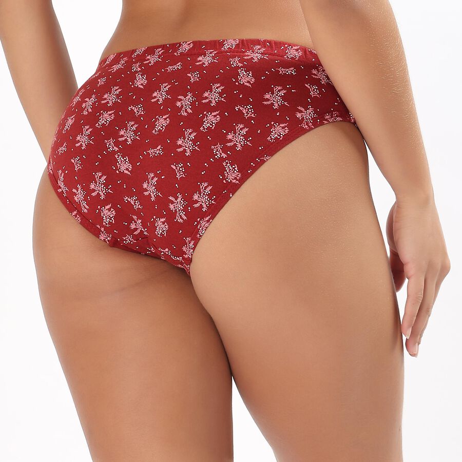 Women's Rust Red Bikini Cotton Panty, रस्ट, large