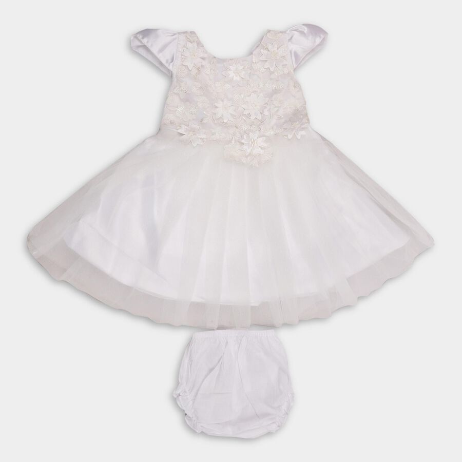 Infant Girls' Frock, सफ़ेद, large image number null