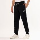 Men's Jet Black Regular Fit Basic Track Pants, Black, small image number null