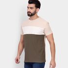 Men's 100% Cotton Round Neck Half Sleeves T-Shirt , Khaki, small