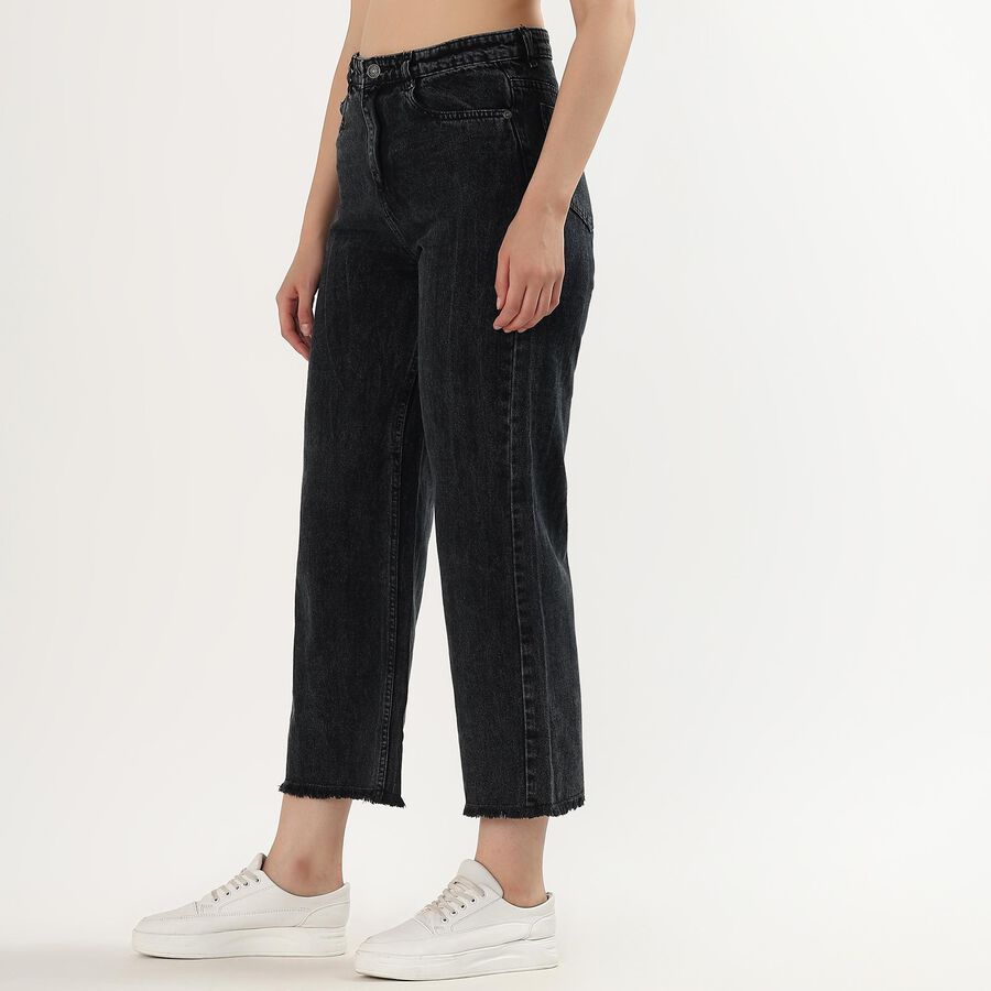 Ladies' 100% Cotton Jeans, Black, large image number null