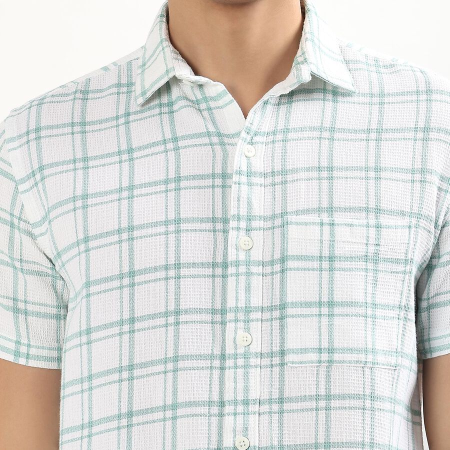 Men's Light Sage Green Cotton Classic Casual Shirt, हल्का हरा, large