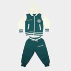 Boys' Teal Blue Hooded Neck Graphic Baba Suit, Teal Blue, small