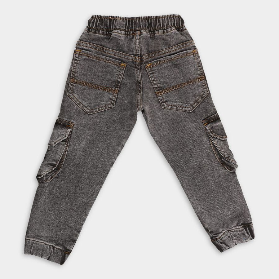 Boys Heavy Wash Jeans, भूरा, large image number null
