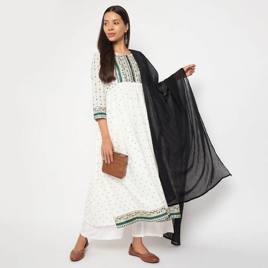 Ladies' Dupatta, काला, large image number null