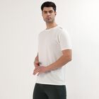 Men's White Crew Neck Athleisure T-Shirt, White, small