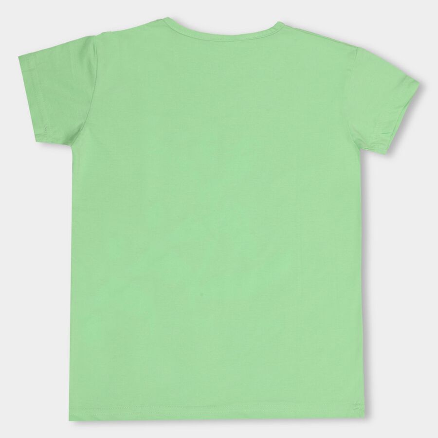 Girls' T-Shirt, हल्का हरा, large