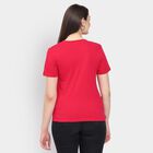 Ladies' 100% Cotton Round Neck T-Shirt, रानी (फ्यूशिया), small