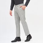 Men's Slim Fit Formal Trousers, हल्का ग्रे, small image number null