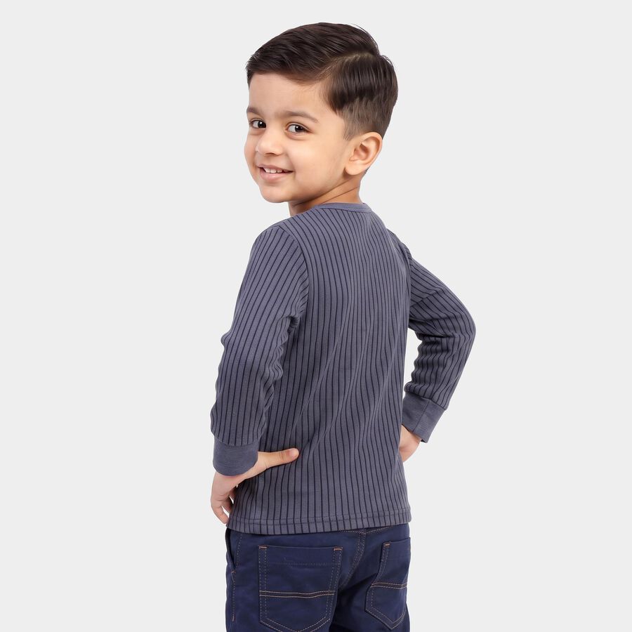 Boys' Mid Blue Long Sleeve Thermal, Mid Blue, large