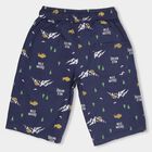 Kids' Navy Blue Relaxed Fit Printed Jamaican Shorts, Navy Blue, small image number null