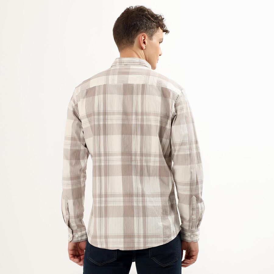 Men's Regular Collar Casual Shirt, Beige, large image number null