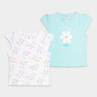 Infant Light Aqua and White Cotton Round Neck T-Shirt, Aqua, small image number null