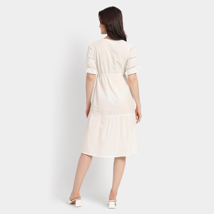Ladies' 100% Cotton Dress, Off White, large image number null