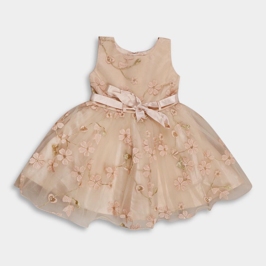 Girls' Frock , पीच, large image number null