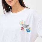 Women's Bright White Cotton Round Neck Oversized T-Shirt, ऑफ व्हाइट, small image number null