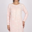 Women's Pink Round Neck Maxi Nighty, Light Pink, small