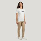 Women's Grey Round Neck Regular T-Shirt, Melange Light Grey, small