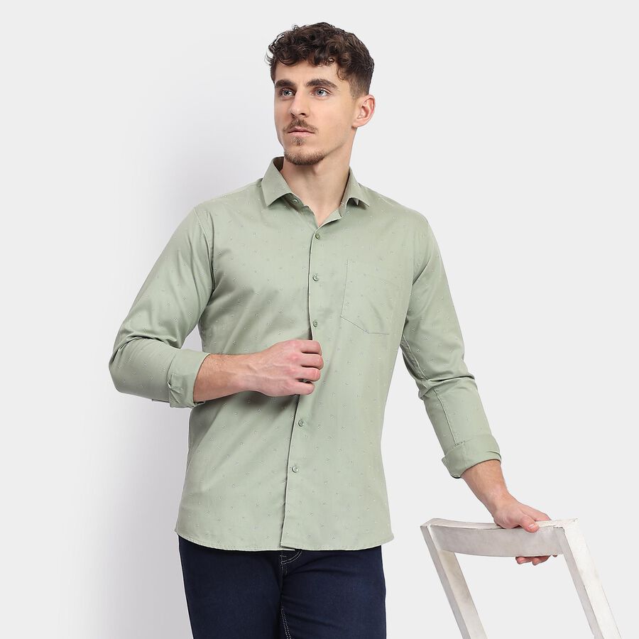 Men's 100% Cotton Formal Shirt , Light Green, large image number null