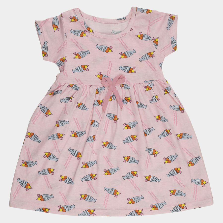 Girls' Frock, हल्का गुलाबी, large