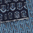 Girls' Navy Blue Round Neck Printed Flared Kurta and Palazzo Fusion Set, नेवी ब्लू, small