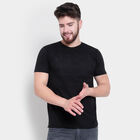 Cotton Solid Round Neck T-Shirt, Black, small image number null