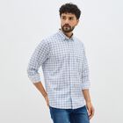 Men's Light Blue Cotton Spread Collar Casual Shirt, Light Blue, small image number null
