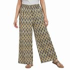 Women's Beige Regular Fit Printed Palazzos, गहरा पीला, small