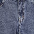Girls' Stonewashed Blue Regular Fit Cargo Jeans, Mid Blue, small image number null