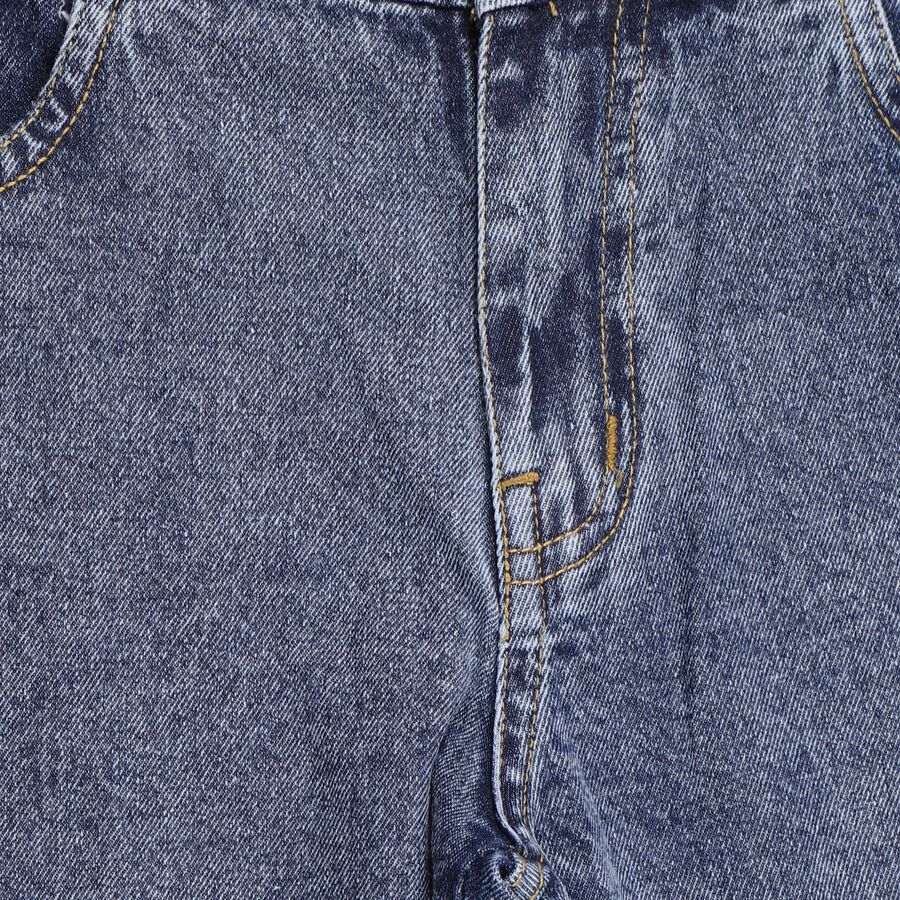 Girls' Stonewashed Blue Regular Fit Cargo Jeans, Mid Blue, large image number null