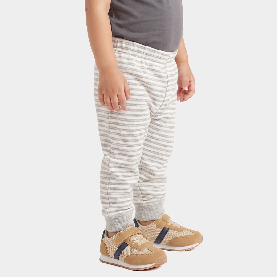 Infants Charcoal Striped Jogger Fit Pyjama, चारकोल, large