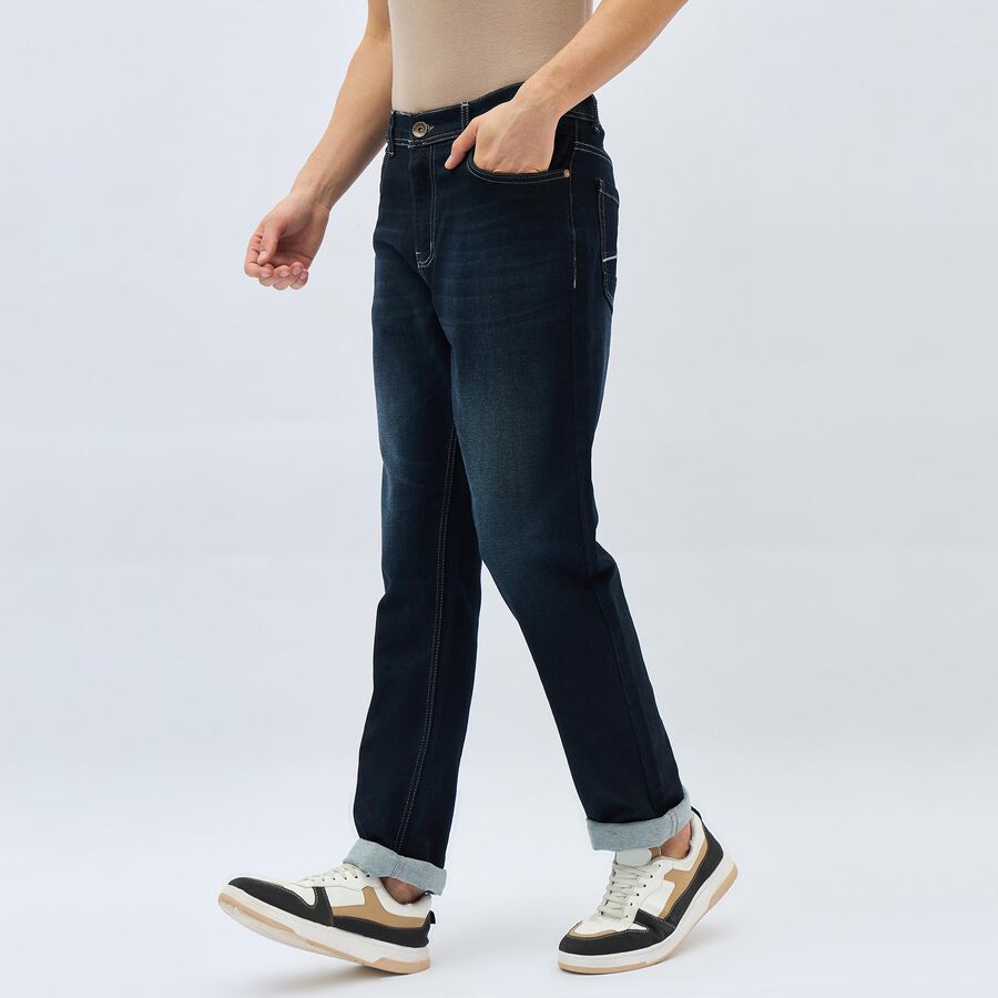 Men's Dark Indigo Slim Fit Jeans, गहरा नीला, large image number null