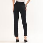 Women's Black Cotton Blend High-Rise Churidar, काला, small