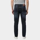 Men's Blue Slim Fit Solid Jeans, Dark Blue, small