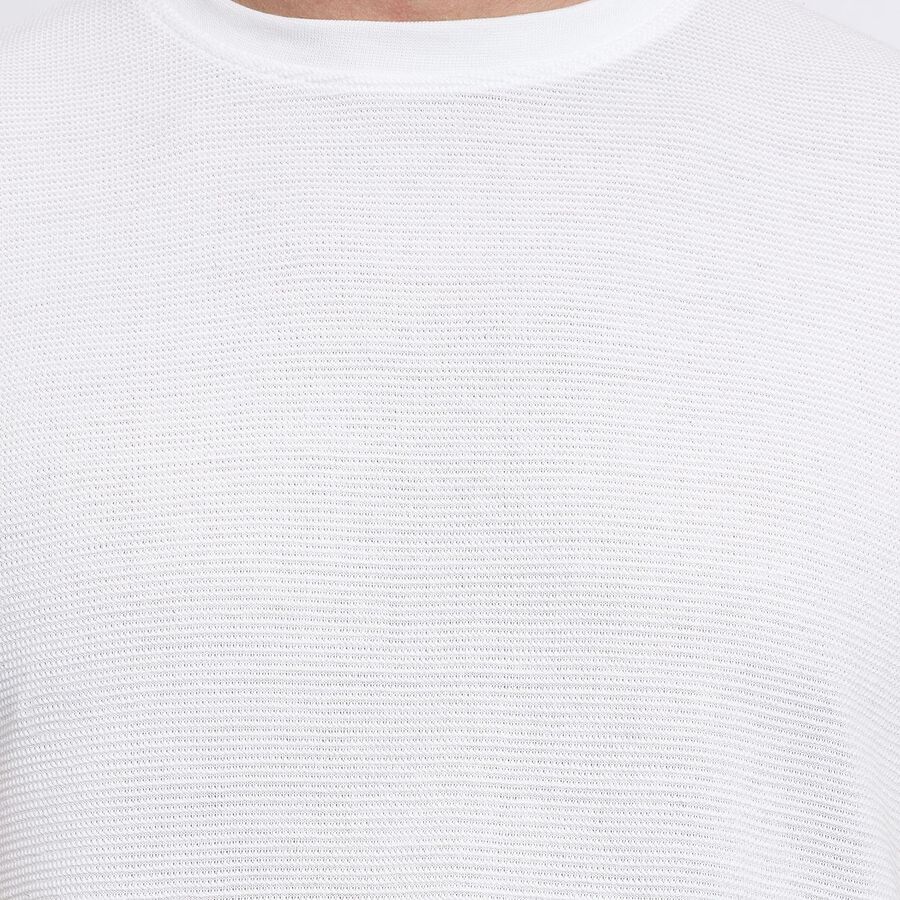 Men's Round Neck Half Sleeves T-Shirt , White, large image number null