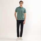 Men's Muted Sage Green Polo Collar Casual T-Shirt, गहरा हरा, small image number null