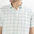 Men's Light Green Cotton Regular Collar Casual Shirt, Light Green, small image number null