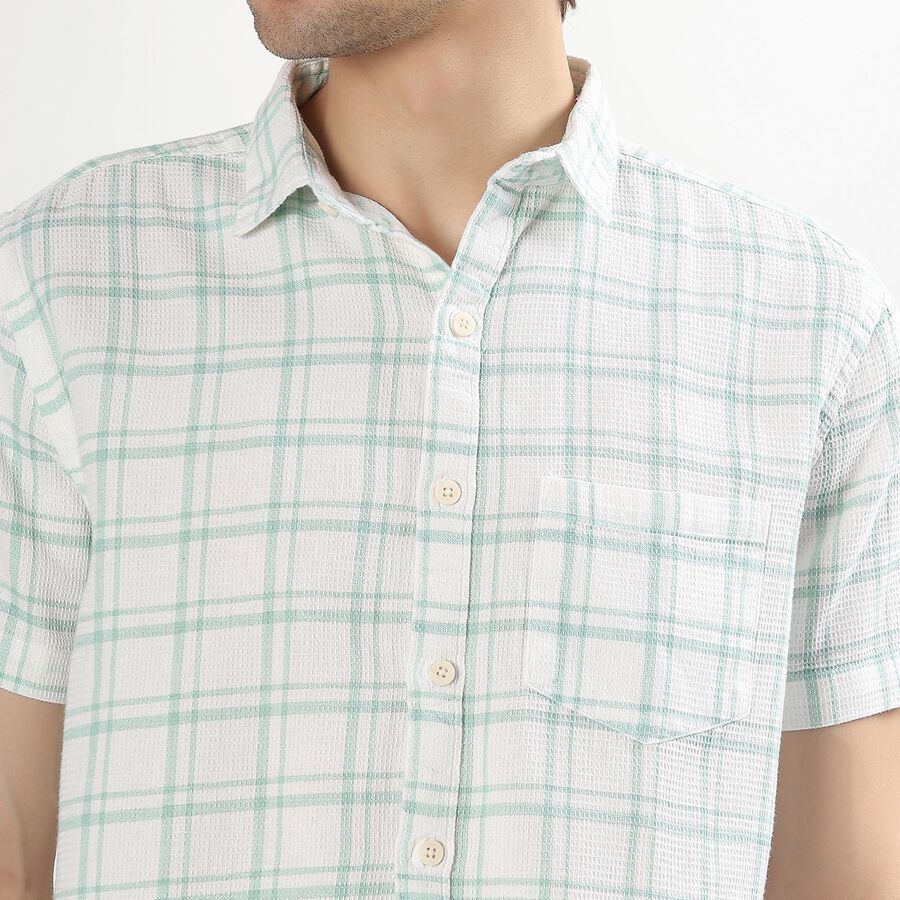Men's Light Green Cotton Regular Collar Casual Shirt, Light Green, large image number null